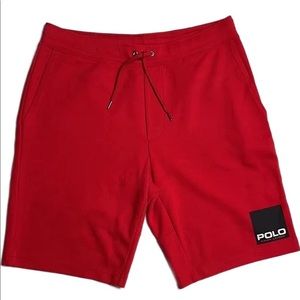 Polo Ralph Lauren Mens Box Logo Fleece Double Knit Shorts Red size 4XB